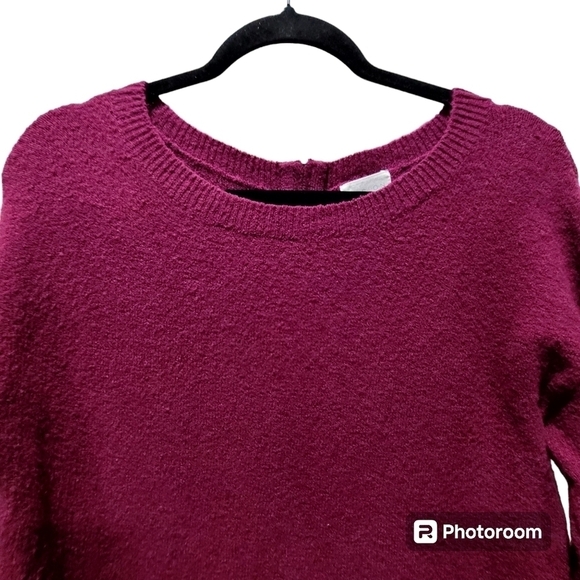 XS Pink Mauve Long Sleeve Zippered Back Side Slits Sweater - Picture 3 of 9